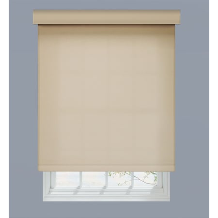 Linen Avenue Custom Cordless 1% Solar Roller Shade, 59 1/4 W x 78 H, Sand R2CC1SD5928B78IM